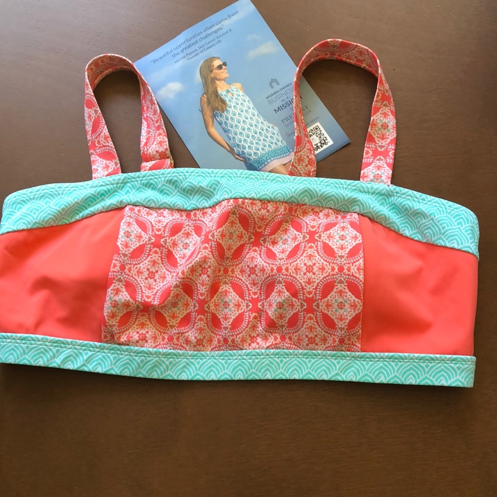 Beautiful Cabana Life Coral Tides Bikini Top XL